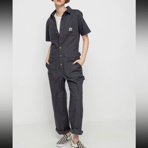 VANS Textured Waves Jumper Short Sleeve One Piece Suit Asphalt Size: S